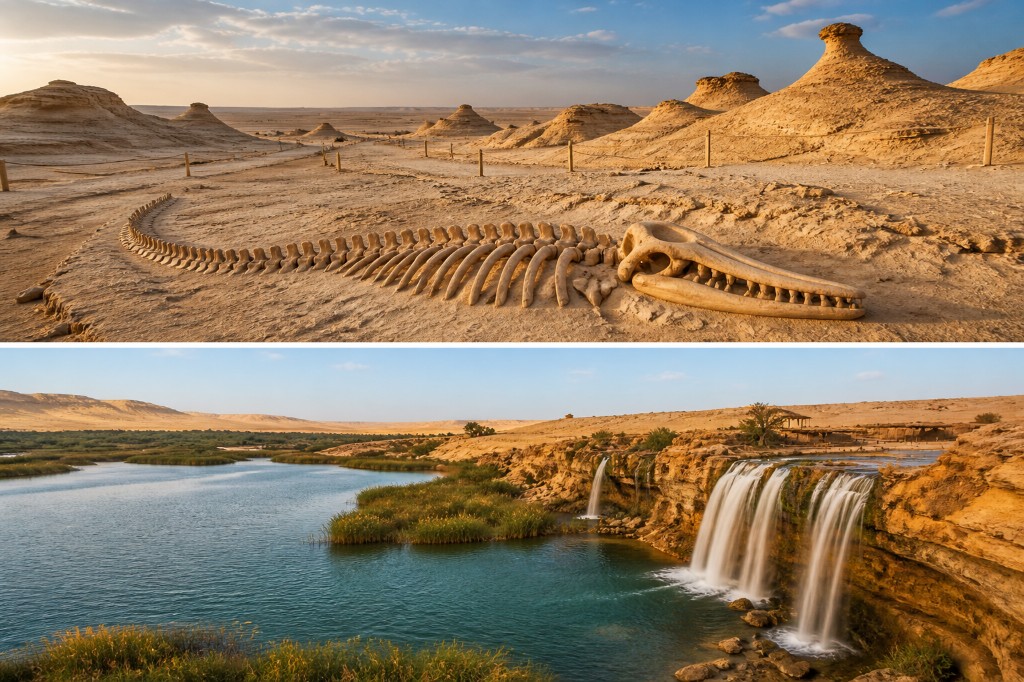 Tour to Whales Valley and Wadi El Rayan Waterfalls in El Fayoum from Cairo